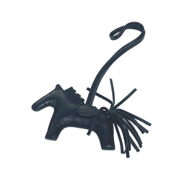 HERMES Horse Rodeo PM TRAP Bag Accessories All Black So Black Bag Charm - Picture 1 of 8